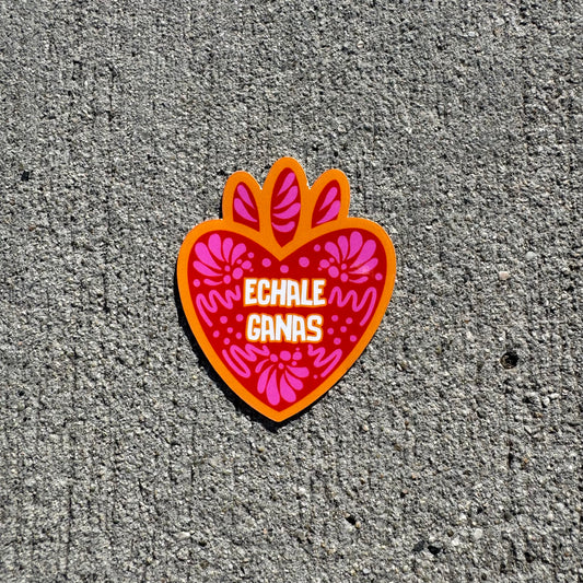Échale Ganas Corazón | Pink & Orange